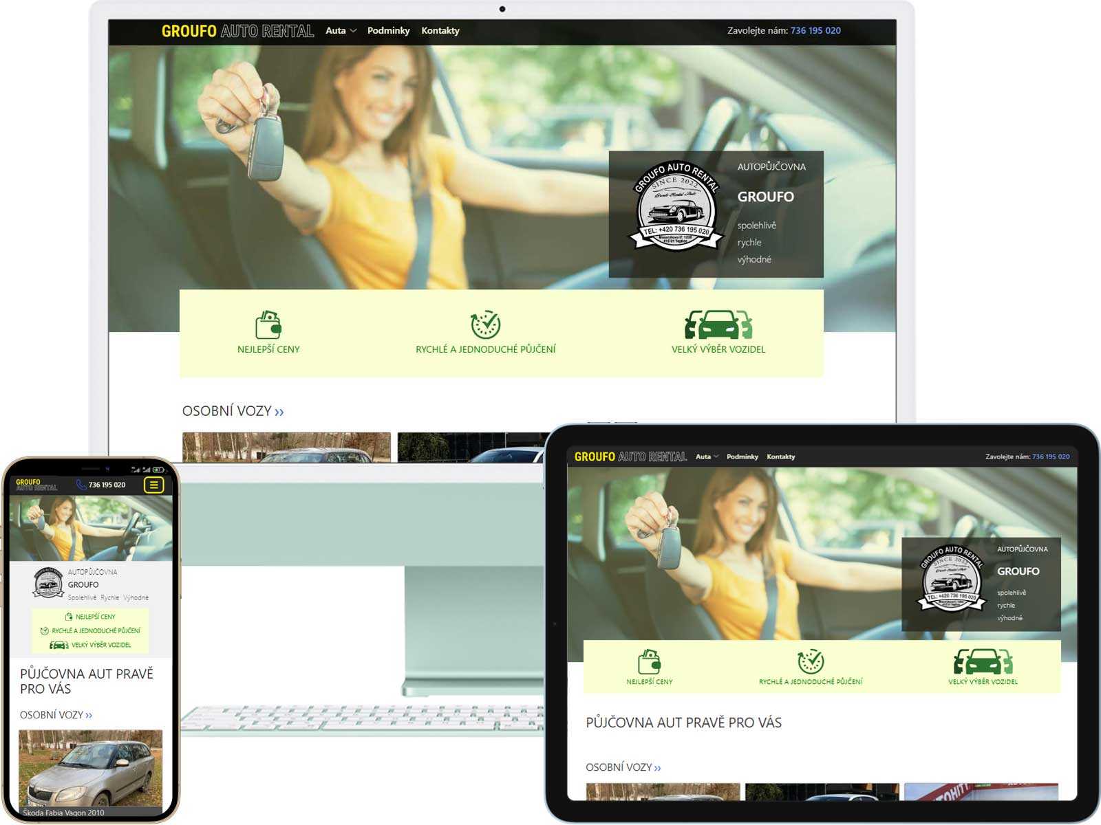 Website for Car rental view in different devices
