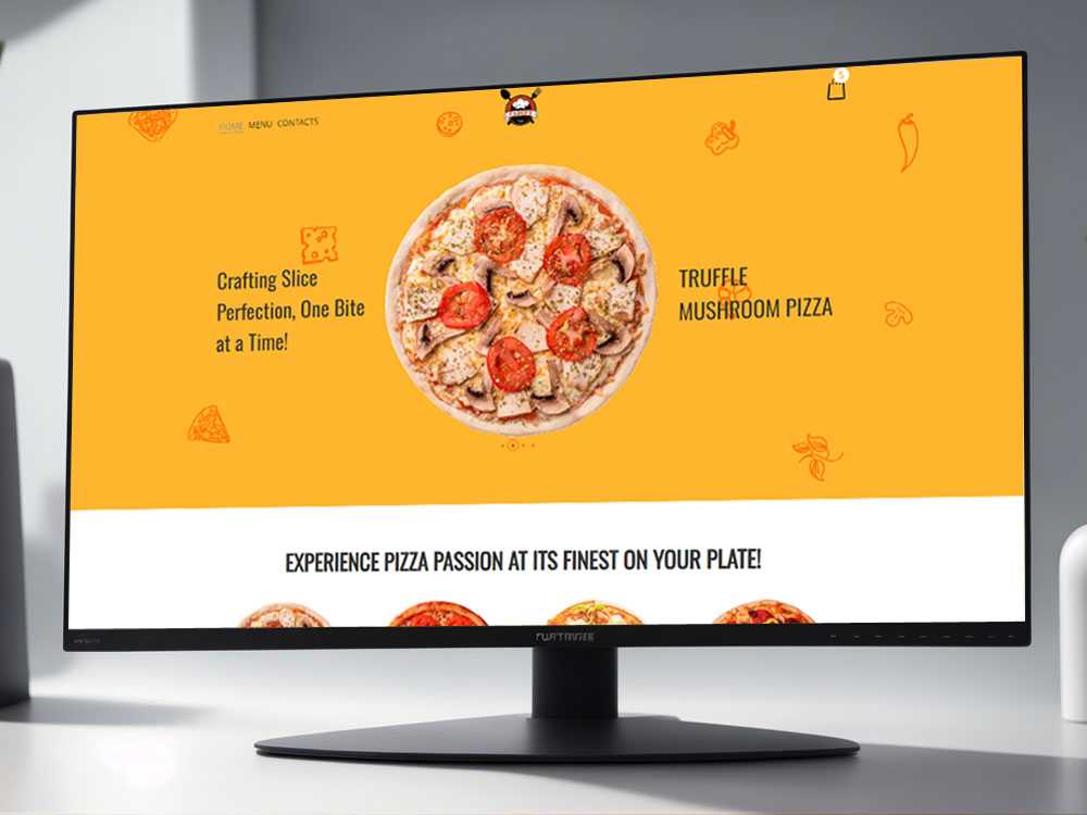 Website for a pizzeria general view